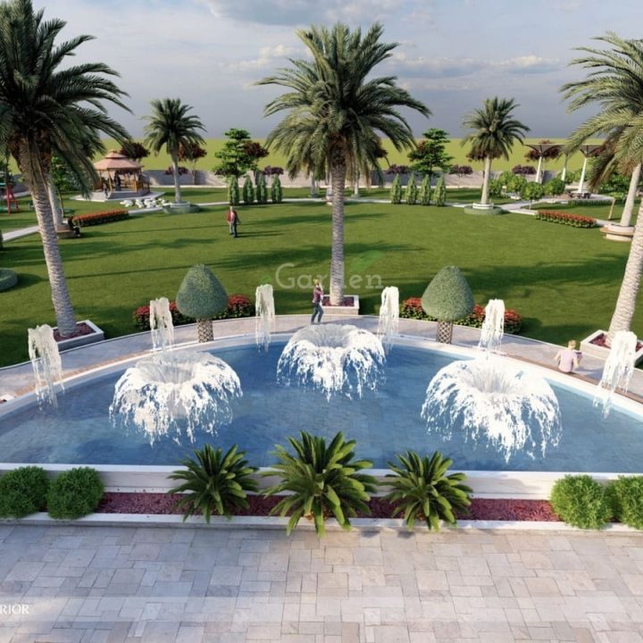 Green belts and walkways at Al Noor Orchard