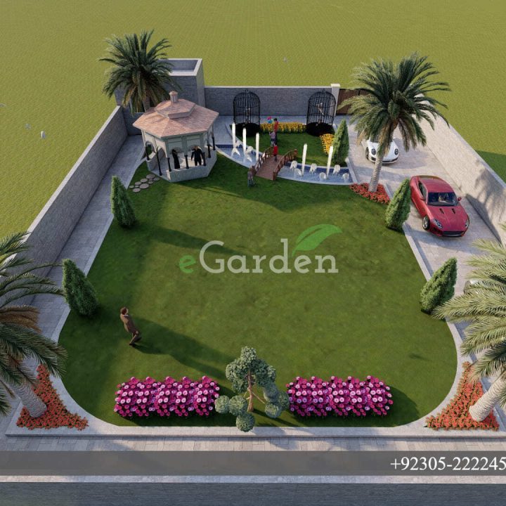 Waterfall Feature and Lawn Seating by eGarden