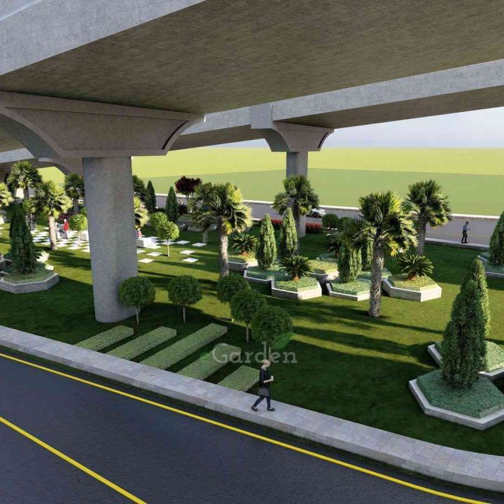 Government landscape project at Shahdara Flyover